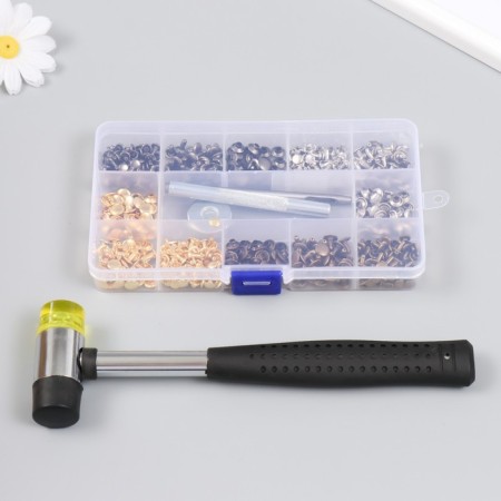 Ground set 244 pcs 12 types (8x8 mm; 6x6 mm) with a hammer