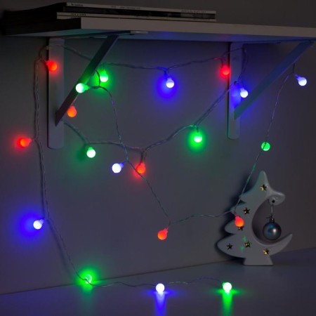 Garland “thread” 3 m with nozzles “balls”, ip20, transparent thread, 20 LED, glow of multi (RG/RB), flashing, USB-3