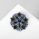 Brooch "Empress" circle, blue color in silver