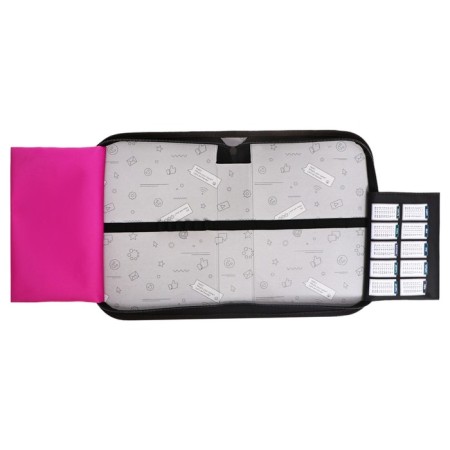 Penal 1 section 140 x 210 x 40 mm, folding pocket and cosmetic bag, fabric, calligrata topontent "fish"-4