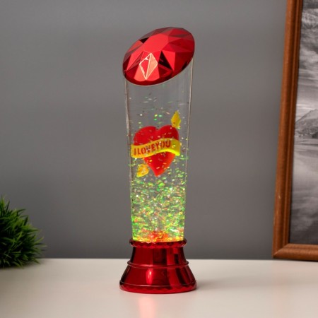 Lava LABE "Heart" LED 3HAAA, USB red 6.5x6.5x23.7cm-2