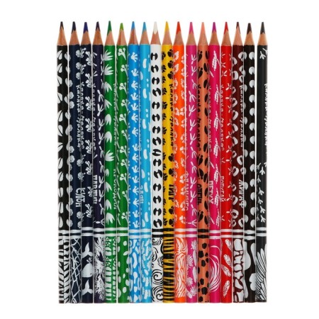 Pencils of 18 flowers "Zoo" Kalyaka-Malyak, trihedral, with print on the case, tree-1