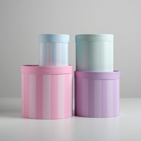 A set of boxes of thin cardboard 4 in 1, gift packaging, “stripes”, 12 x 12 - 20 x 20 cm-1