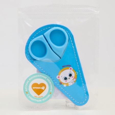 Children's, safe, manicure scissors "Bear", blue color-3