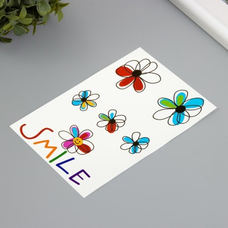 Tattoo on the body color "Smile" 10.5x15.2 cm-1