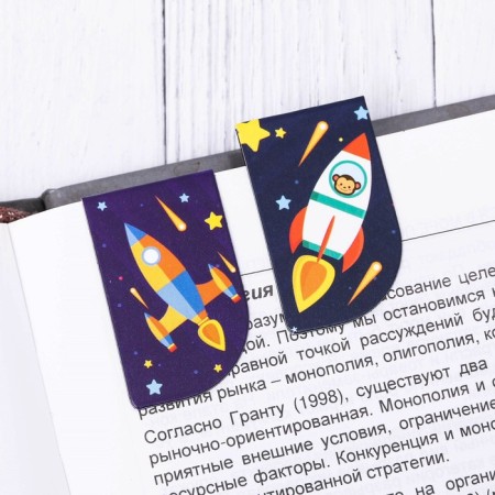 A set of magnetic bookmarks "for space knowledge", 4 pcs.-1
