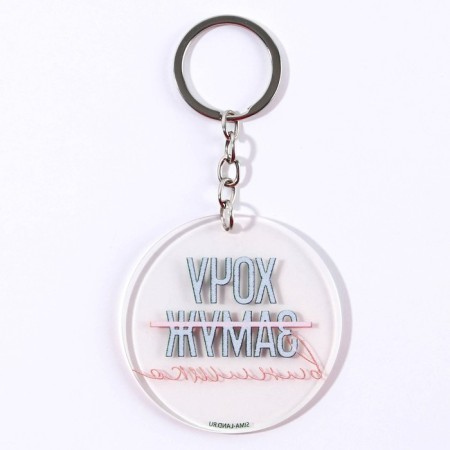 Acrylic key a keychain with a joke "I want a vinyl", diam. 6 cm-5