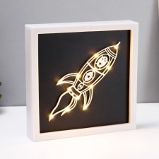 Light picture “Rocket” LED USB from batteries 3haa white 24.5x24.5x3.5 cm Risalux