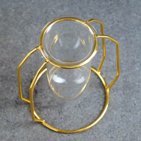 Kashpo on a gold stand glass, 10x15x5.5cm-3