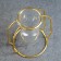 Kashpo on a gold stand glass, 10x15x5.5cm