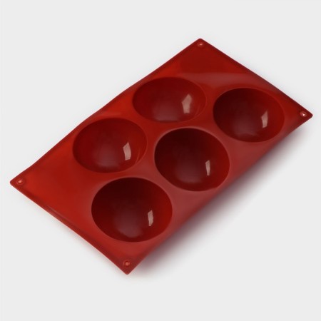 Baking uniform "Permeosphere", silicone, 29.5 × 17 cm, 5 cells, d = 8 cm, color mix-2