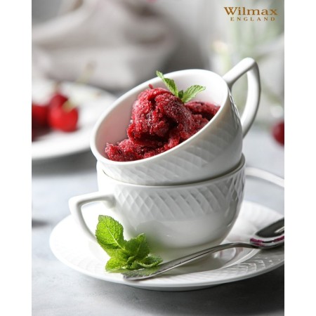 Coffee steam porcelain Wilmax "Julia Vysotskaya", 2 items: a cup 50 ml, saucer, white color-2