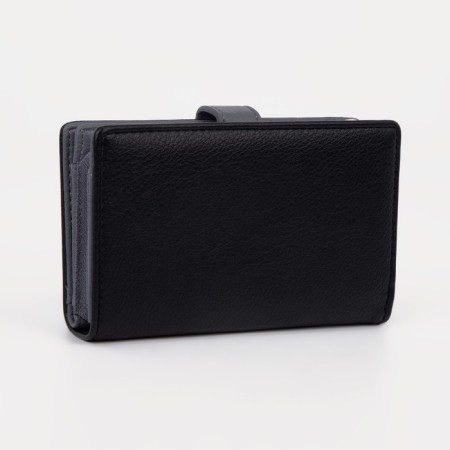 Women's wallet on a magnet, black color-1