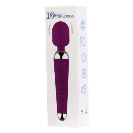 Massage vibrator, 16 modes, 20 x 4 cm, purple-4