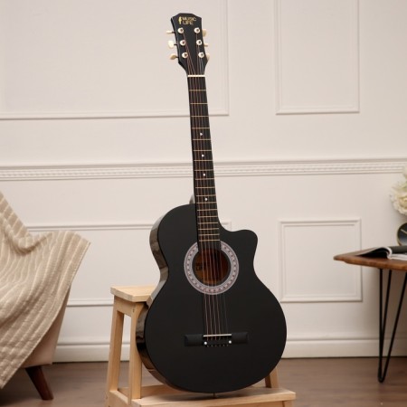 Набор гитариста Music Life ML-60A BK: гитара, чехол, струны, ремень, каподастр, тюнер-1