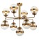 Sogno 9xe27 40w rod chandelier, size 75x75x62-122 cm, bronze color