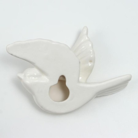 Decor wall ceramics "White Bird" 5x9.5x14.2 cm-3