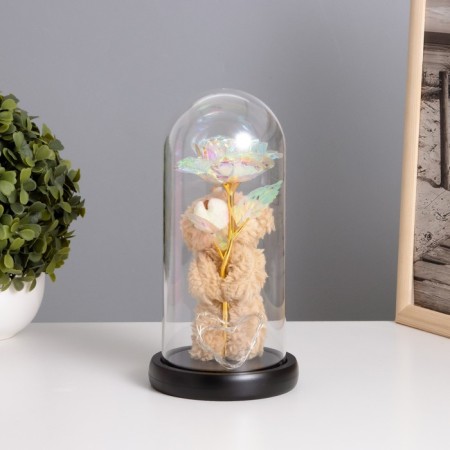 Nightlight "Bear with Flower" LED white 3HAAA 10.5x10.5x22cm