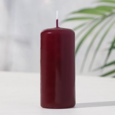 Candle - cylinder, 4x9 cm, 11 hours, 90 g, burgundy