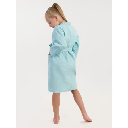 Waffle children's robe "kimono", size 30, blue color-3
