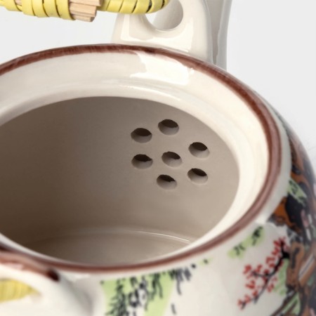 Keramic collar teapot with metal sieve "Park", 600 ml-2
