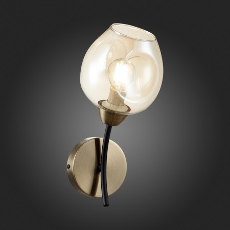 Wall lamp EVOLUCE. Sle205301-01. Besano. 1x40 W, E14, 13x28 cm, bronze color, black-2