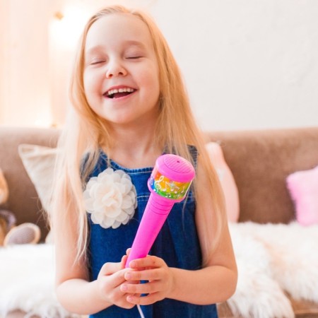 Microphone "You are a star", height 80 cm, pink color-17