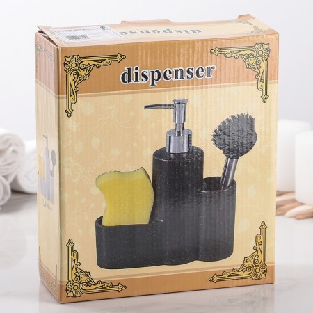 A dispenser for a detergent with a sponge stand and a minimum brush, 350 ml, white color-5