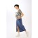 Bag-tout on lightning, beige/blue color