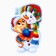 Happy New Year poster, snake and snowman, 24.4 x 38.9 cm