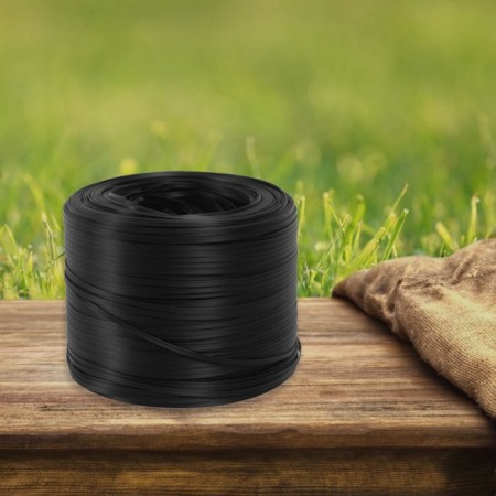 Artificial rattan 6 mm 500 m wave (black)