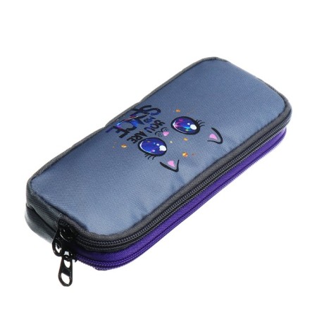 Penal soft, 2 compartments, volumetric, 90 x 220 x 40 mm, Stavia "Cat Cosmos" gray 86202-1