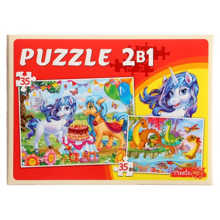 Maxi-Puzzles 2 in 1 “Unicorns + dinosaurs No. 3”, 35 and 35 elements-4