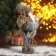 Santa Claus "In a gray suit with skis" 30x18 cm
