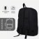 Young backpack from textiles on lightning, 3 pockets, black color