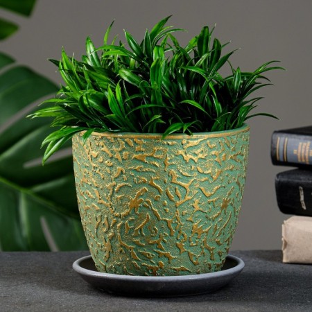 Flower pot "Moire" Green Budo No. 2, 1.3l
