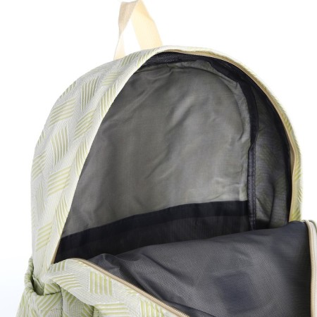 School backpack from textiles on a zipper, 3 pockets, green color-5