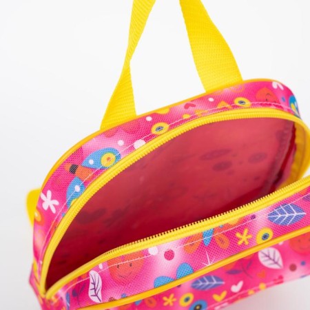 Baby backpack on lightning, external pocket, pink color-6