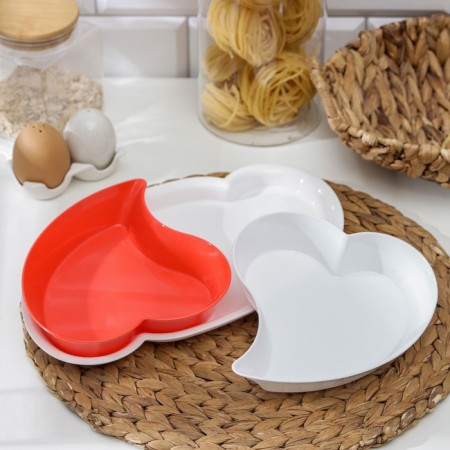 A set of plastic salad bowls "Romeo and Juliet", 2 pcs, on a stand, color mix-4
