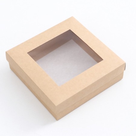 The box is folding, the lid is, with the window, craft, 20 x 20 x 6 cm-1
