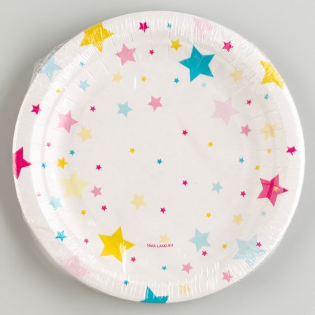 Disposable paper plate "Stars", 18 cm-3