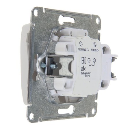 See Glossa switch, 10 A, 1 key, IP20, hidden, with backlight, white, GSL000113-2