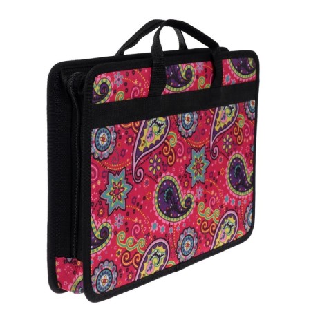 Folder with handles Textile, A4, 365 x 260 x 50 mm, 2C13 "Tikhvin", frame, pink-1