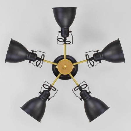 Denley chandelier, 5x60W E27, color gold, black-2