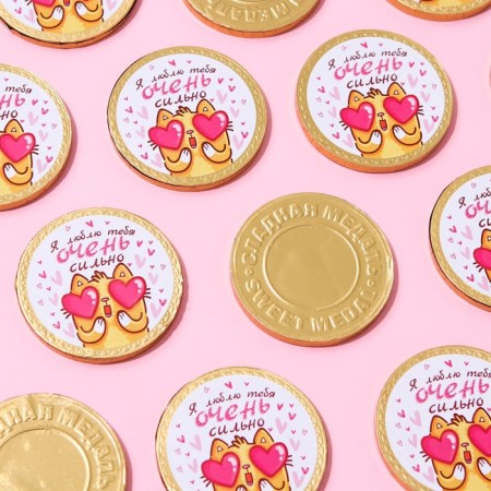 Chocolate medal "I love you", 25 g-2