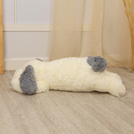 Soft toy "Dog", 80 cm, white-gray color-2