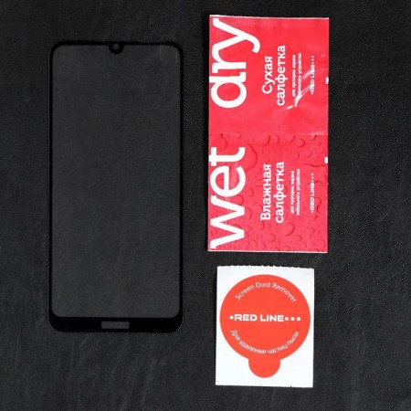 Protective glass Red Line for Huawei Honor 8a/8a Pro/Y6S 2019, Full Screen, Complete glue, black-1