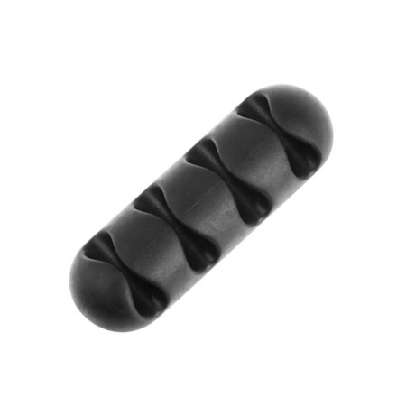 Torso wire holder, self -adhesive, 4 divisions, 6.5 × 2 cm, black-1