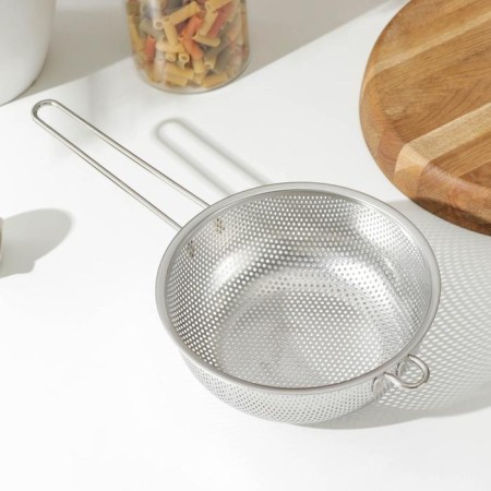 A colander "Marco", d = 19 cm, 37.5 x19.5 x 7 cm, a long handle, stainless steel, chrome-1
