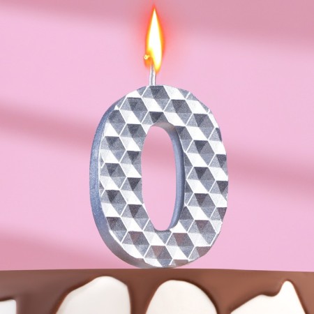 Candle in the cake on the skewer "honeycomb", the number is 0, 7 cm, silver